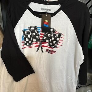 NASCAR black and white baseball tee #NASCAR 2xl
